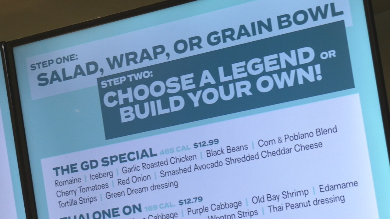 Menu board in Green District